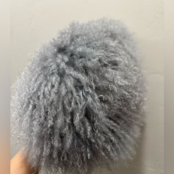 Gray Handmade Genuine Mongolian Lamb Fur Kisslock Clutch/Shoulder Bag/Crossbody - Picture 15 of 16